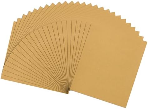 25 Pcs 180 Grit Sandpaper 9 x 11 Inch Sand Paper Alumina Gold