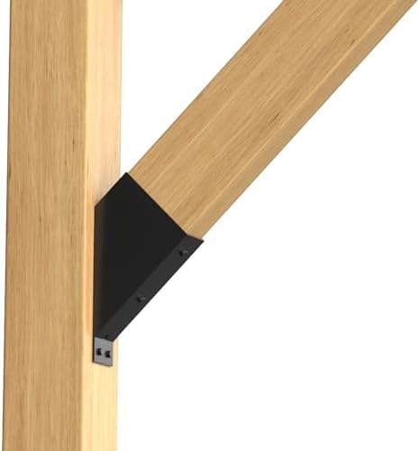 4Pcs 45 Degree Angle Brackets for Pergola Kits - Heavy-Duty Metal Gazebo Brackets & 2x4 Wood Connector, Universal DIY Pergola Bracket Kit with Lumber Compatibility