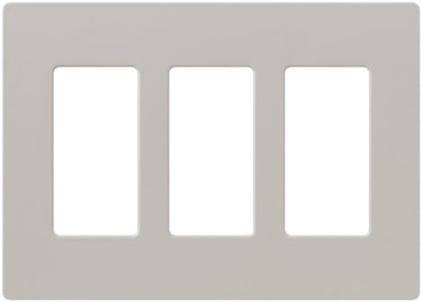 Lutron Claro 3 Gang Decorator/Rocker Wallplate, Satin, Taupe (1-Pack) | SC-3-TP