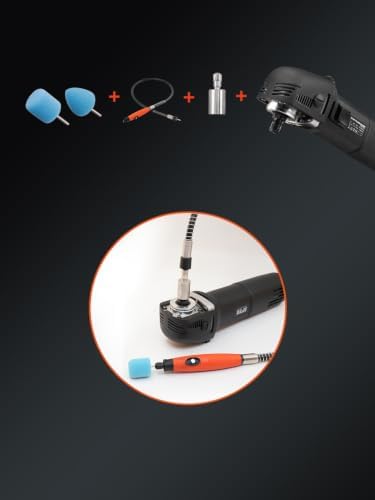 SPTA Mini Buffer Polisher, 1Inch/2Inch/3Inch Car Polisher Sets, 6-Level Variable Speed, with 54Pcs Foam Polishing Buffing Pads, and 2Pcs Rubbing Compound for Car Detailing Polishing