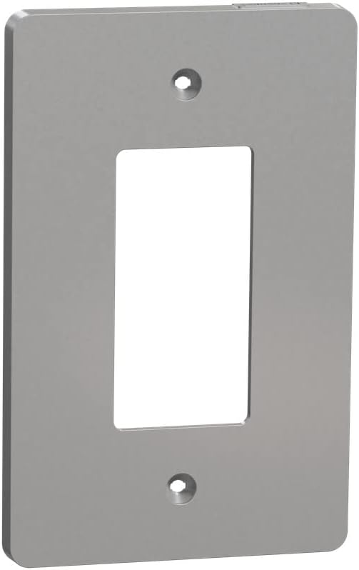 Square D by Schneider Electric X Series Wall Plate for Outlet and Light Switch, Mid Size Plus 1 Gang, Matte Gray