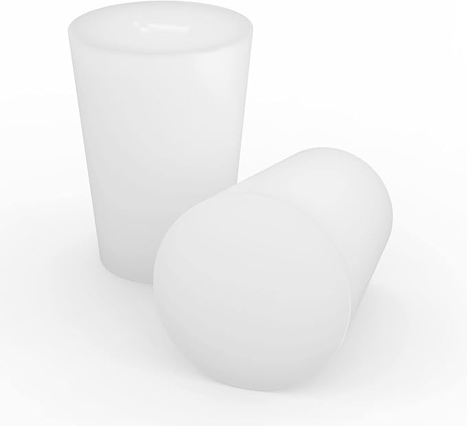 stonylab Silicon Rubber Stopper, White Tapered Lab Seal Silicon Stoppers Rubber Plugs (10-Pack, 1#)