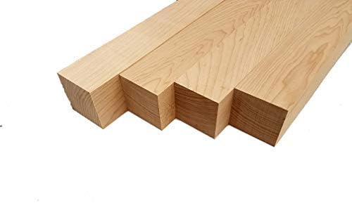 Barrington Hardwoods Hard Maple Lumber Turning Squares - 3" x 3" x 12" (4 Pieces)