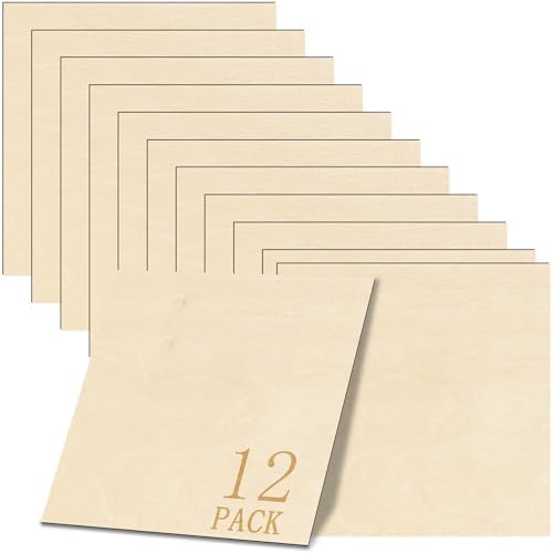 GSCIT Club 12 PCS Birch Wood Veneer, 8 inch x 8 inch Wood Edge Banding Pre-glued Flexible, Veneer Tape Banding for Cabinet Repair Furniture Restoration