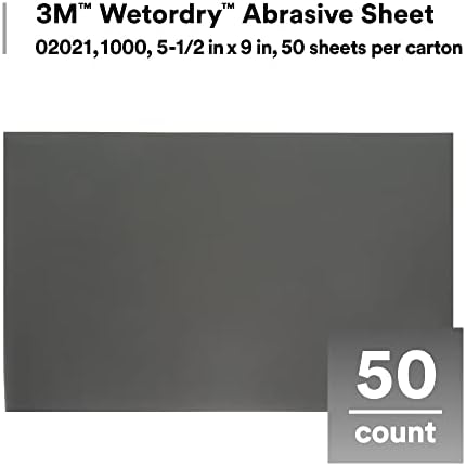 3M Wetordry Abrasive Sheet, 401Q, 02021, 1000+ Grade, 5 1/2 in x 9 in