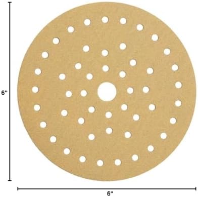 Mirka Gold Multifit 6 Inch 120 Grit Hook and Loop Sanding Discs, 50 Pack