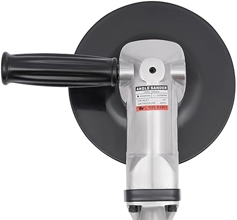 7-Inch Pneumatic Sander, Heavy Duty Air Sander/Polisher with Handle, 4500rpm High Speed Air Sander, Portable Pneumatic Polisher Hand Sanding Tool for Stone, Tiles, Concrete, Marble Etc