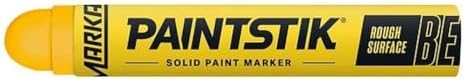 80621- B-E Paintstik Rough Surface Solid Paint Marker, Best for Very Rough Surfaces: Forgings, Castings, Concrete and Lumber, Yellow (12Pk) Made in USA