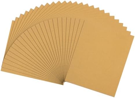 25 Pcs 150 Grit Sandpaper 9 x 11 Inch Sand Paper Alumina Gold