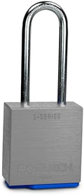 PACLOCK's 1-Series Padlock, UCS, 1/4" Diameter Hard. Stainless Steel Shackle, 2-1/2" Tall, High Performance 6-Pin Cylinder, Keyed Differently w/ 2 Keys, Silver