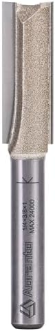 Straight Router Bits 1/4" Shank, 3/8" Cut Diameter, 1" Cut Length, Useful for Plunging Capabilities for Cutting Grooves, Dados, Mortising