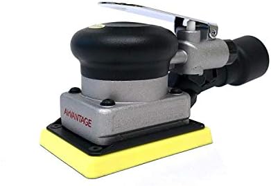 AirVANTAGE Industrial-Grade Orbital Pneumatic 3" x 4" Jitterbug Air Sheet Sander With 1" Diameter Central-Vacuum, 1/4 in. NPT Air Inlet (CV: Hook & Loop)