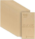 Baltic Birch Plywood, 3 mm 1/8 Craft Wood, B/BB Grade Baltic Birch Sheets, Stronger Than Basswood Sheets, Perfect for Laser, CNC Cutting and Wood Burning, by Woodpeckers (100, 6" x 12", 1/8" Thick)