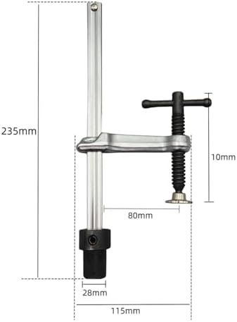 Generic Insertion Clamp Fixture Ratchet Function Table Clamp Bench Tool Alloy Steel Holding Device Suitable for Workshop Metalworking Carpentry Assembly, T-bar Insert Clamp 160x80mm, Base 28mm