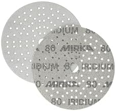 Mirka Iridium 6 Inch 80 Grit Premium Ceramic Blend Sanding Discs, 50 Pack