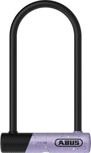 ABUS U-Lock 410K Ultra for Bicycles and e-Scooters - handliChes and Robust Bike Lock with Practical Holder for Transport on The Bike - Bicycle Accessories - Variant 150HB230, Purple