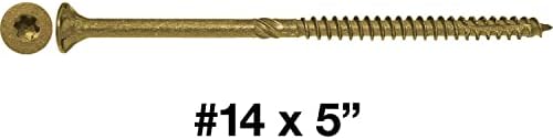 14 X 5 Bronze Coated Multipurpose Wood Screw - Torx/Star Drive Flat Head Exterior Coated - ACQ Compatible - 5 POUNDS - 150 Approx. Screw Count