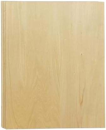 5 Pack Unfinished Basswood Sheet 18x23x3/16 Inch Thick Plywood Board Wooden Rectangle Panels for Lasercuting Burning DIY Crafts