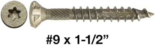 9 x 1-1/2" - Bronze Coated Multipurpose Exterior Coated - ACQ Compatible Wood Screw Torx/Star Drive Flat Head CASE Qty 42 Boxes 5,880 Screws