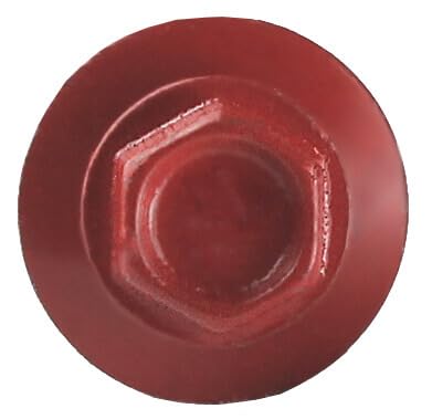 Metal Roofing Screws: (2000) 10 x 1-1/2" Crimson Red Hex Head Sheet Metal Roof Screw. Self Starting Metal to Wood siding Screws. EPDM Washer. Colored Head