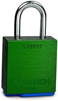 PACLOCK's 1-Series Padlock, UCS, 1/4" Diameter Hard. Stainless Steel Shackle, 1-3/16" Tall, High Performance 6-Pin Cylinder, One Lock Keyed to a Number U-Pick! w/ 2 Keys, Green