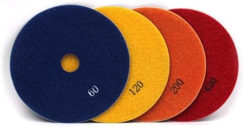 4" Electroplated Diamond Polishing Pads- 60 Grit Wet Dry Sanding for Granite Marble Concrete Ceramics Glass (4"-60 Grit-2PCS)