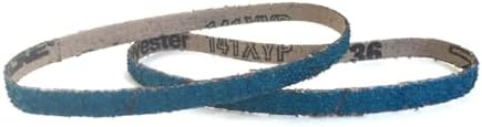 3/8 x 13 Inch Sanding Belts - Starcke Premium 60 Grit Blue Zirconia Cloth Belt Sanders for Woodworking, Metal, Composites & Aluminum, Autobody Sandpaper Belts, Narrow Air File Belt Sanding - 30 Pack