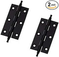 Mcredy 2 Inch Solid Brass Ball Finial Hinges, Antique Style Cabinet Door Hinges with Screws, Vintage Butt Hinges for Kitchen Cabinets, Jewelry Boxes Hardware