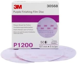 3M 30568 Hookit Purple 5" P1200 Grit Finishing Film Disc
