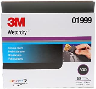 3M Wetordry Abrasive Sheet, 01999, 3000+ Grade, 9 in x 11 in