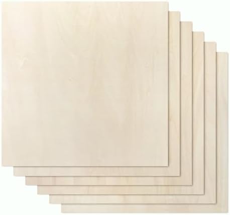 Proflex Basswood Plywood 24pcs, 1/8" x 12” x 12” Real Wood Plywood Sheets Premium “A” Grade with Smooth Sanded Finish, Perfect for Laser Cutting & Engraving, Crafts, and DIY Projects.