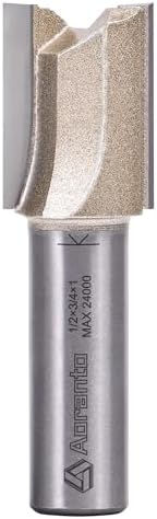 Straight Router Bits 1/2" Shank, 3/4" Cut Diameter, 1" Cut Length, Useful for Plunging Capabilities for Cutting Grooves, Dados, Mortising