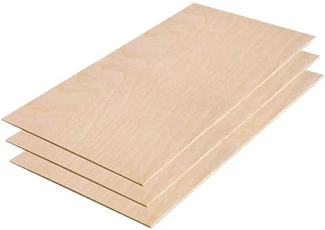 0.8mm 1/32" x 12" x 20" Aircraft Plywood Sheet (3pk) - AB/B Baltic Birch Material Perfect for Arts and Crafts, School Projects, Die-Cutting, and Wood Engraving