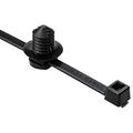 Hellermann Tyton, 156-00376, 2-Piece Cable Tie/Fir Tree Mount, 8.0"L.30"–.31" Mounting Hole, 50lb, PA66HS, Black 50Pk