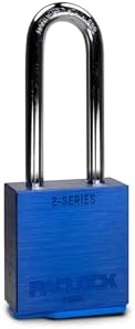 PACLOCK's 2-Series Padlock, UCS, 5/16" Diameter Hard. Stainless Steel Shackle, 2-1/2" Tall, High Performance 6-Pin Cylinder, One Lock Keyed to a Number U-Pick! w/ 2 Keys, Blue