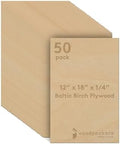 6 mm Baltic Birch Plywood 1/4 x 12 x 18 Inch, Box of 50 B/BB Grade Craft Wood, Stronger Than Basswood Sheets, for Laser, CNC Cutting and Wood Burning, by Woodpeckers