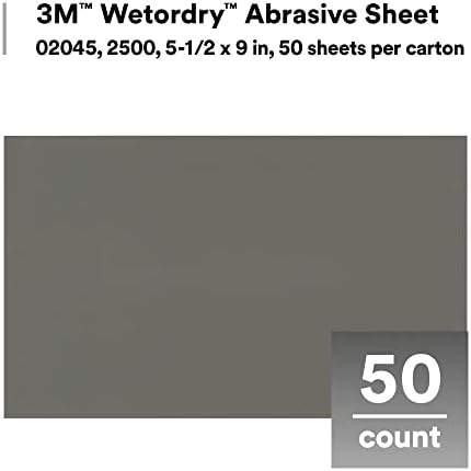 3M Wetordry Abrasive Sheet, 434Q, 02621, 1000+ Grade, 5 1/2 in x 9 in