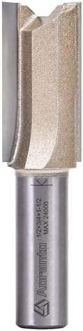 Straight Router Bits 1/2" Shank, 3/4" Cut Diameter, 1-1/2" Cut Length, Useful for Plunging Capabilities for Cutting Grooves, Dados, Mortising