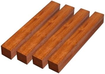Exotic Wood Zone Mahogany Turning Wood Blanks (4 pcs) - Kiln-Dried Exotic Wood and Raw Lumber for Sustainable Woodworking, Woodcraft, and Lathe Projects (1-1/2" x 1-1/2" x 8")