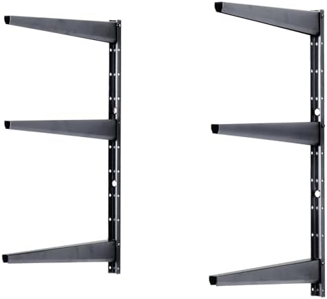 Minimalistic Black Shelf Brackets by Delta Cycle, Set of 6 Fully Adjustable 12-inch Heavy Duty Shelf Brackets, Holds Up to 480 lbs, Modern Shelf Bracket for Wood Shelves