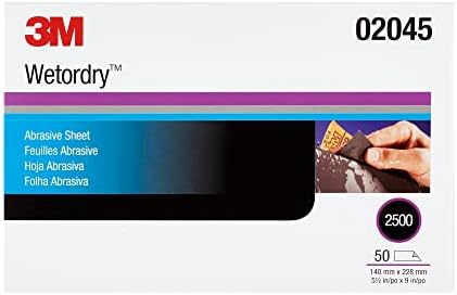 3M Wetordry Abrasive Sheet, 401Q, 02045, 2500+ Grade, 5 1/2 x 9 in