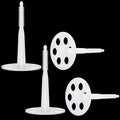 Wonderjune 4 Pcs 4" Plastic Insulation Masonry Fasteners 2.4" Washers Heavy Duty Plastic Concrete Anchors Pins Rigid Foam Board Insulation Fasteners for Concrete, Brick, Masonry Walls