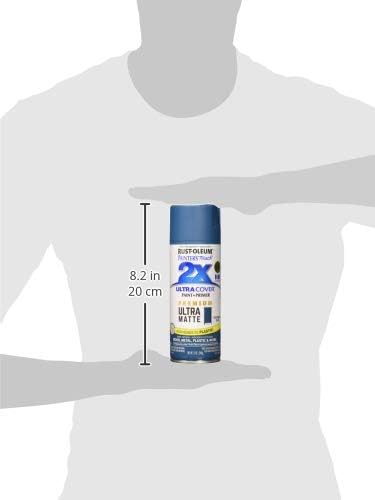 Rust-Oleum 331188 Painter's Touch 2X Ultra Cover Spray Paint, 12 oz, Ultra Matte Nantucket Blue (Pack of 2)