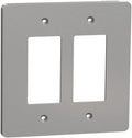 Square D by Schneider Electric X Series Wall Plate for Outlet and Light Switch, Mid Size Plus 2 Gang, Matte Gray