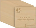 Baltic Birch Plywood, 3 mm 1/8 Craft Wood, B/BB Grade Baltic Birch Sheets, Stronger Than Basswood Sheets, Perfect for Laser, CNC Cutting and Wood Burning, by Woodpeckers (45, 6" x 6", 1/8" Thick)