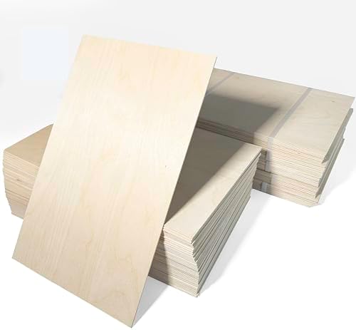 100 Pack | 3mm 1/8th inch Premium Baltic Birch Plywood, 12” x 19”, Glowforge Ready, Hand Selected, Unfinished | Boxes of 10, 20, 50 and 100 | Laser Engraving, CNC, Scroll Saw
