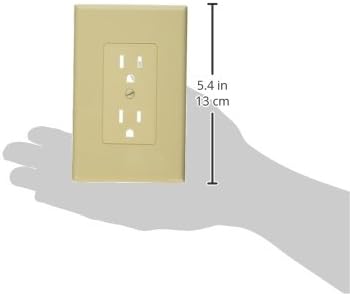 TayMac MW2500I MASQUE 1-Gang Decorator Electrical Outlet Cover Wall Plate (5-Pack), Replaces Old and Discolored Wall Plate for Electrical Outlet, Home Improvement Essentials, Ivory Polycarbonate