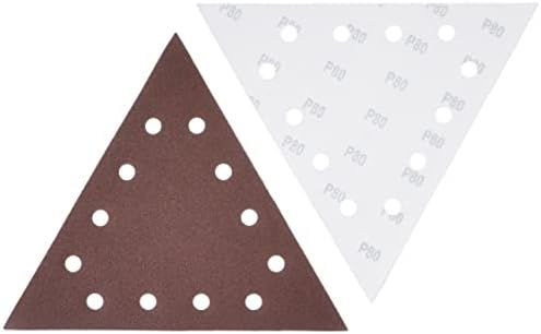 WEN 6377SP80 80-Grit Hook & Loop 11-1/4-Inch Triangle Drywall Sander Sandpaper, 30 Pack