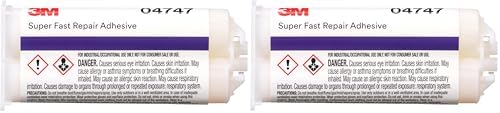3M Super-Fast Repair Adhesive, 04747, Tranlucent Color,Two-Component, Semi-Rigid, Urethane Adhesive, 47.3 mL/1.6 fl oz Cartridge (Pack of 2)