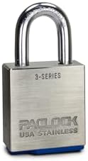 PACLOCK's 3-Series Padlock, UCS, 3/8" Diameter Hard. Stainless Steel Shackle, 1-3/16" Tall, High Performance 6-Pin Cylinder, One Lock Keyed to a Number U-Pick! w/ 2 Keys, 304 Stainless Steel